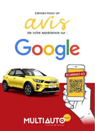 Laissez-nous un avis Google sur votre expérience MultiAuto, QR code à scanner