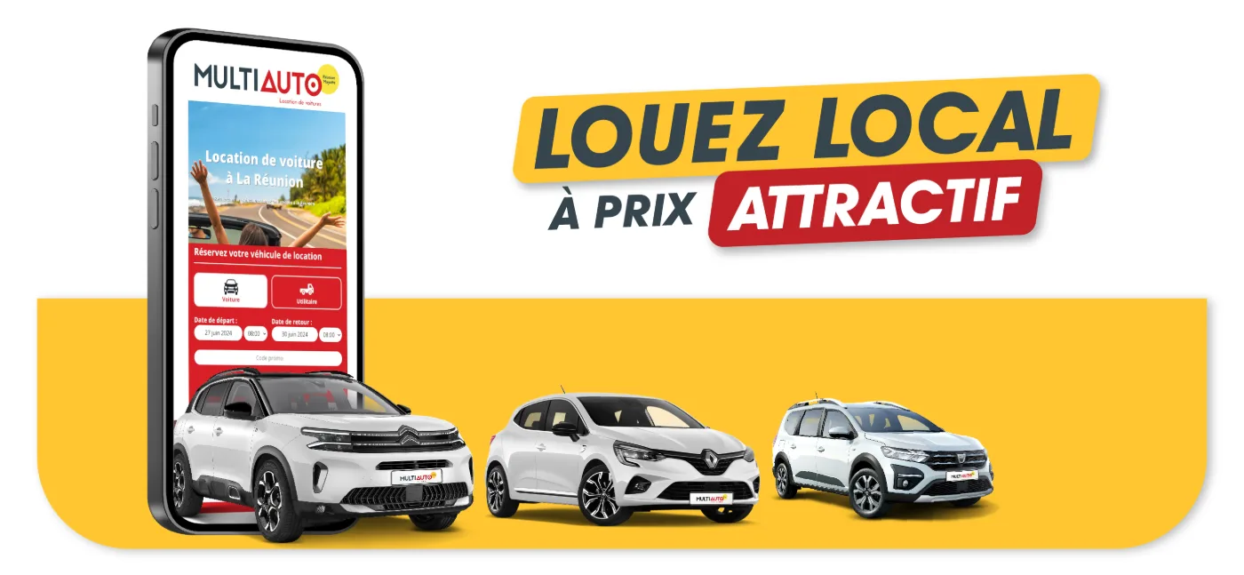 Louez local à prix attractif : réservation en ligne MultiAuto et voitures de location à La Réunion